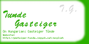 tunde gasteiger business card